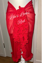 Load image into Gallery viewer, Frilly Ruffle Red Sarong
