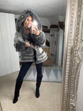 Load image into Gallery viewer, Slate Grey Romani Coat (Faux Fur)
