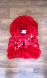 CHILDREN’S - Ruby Red Romani Coat (Faux Fur)