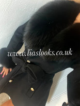 Load image into Gallery viewer, Jet Black Wool &amp; Cashmere Coat
