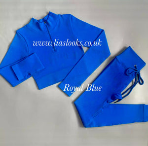 Royal Blue Ribbed Lounge Set (PREMIUM COLLECTION) CLEARANCE