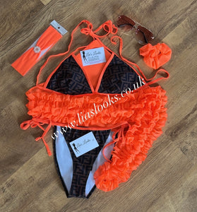 Orange/Brown/Black Bikini