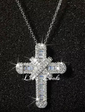 Load image into Gallery viewer, Chunky Silver Bling Small Cross Necklace (Link Chain)

