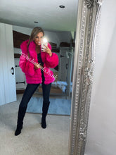 Load image into Gallery viewer, Hot Pink Romani Coat (Faux Fur)
