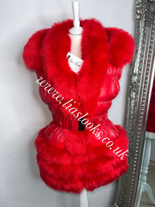 Ruby Red Romani Coat (Faux Fur)