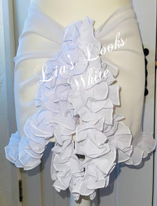 Frilly Ruffle White Sarong