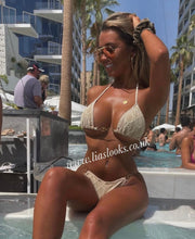 Load image into Gallery viewer, Cream Lace Chain Bikini
