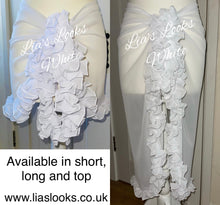Load image into Gallery viewer, Frilly Ruffle White Sarong
