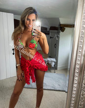 Load image into Gallery viewer, Frilly Ruffle Red Sarong

