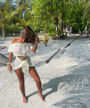 Load image into Gallery viewer, Frilly Ruffle Cream Sarong
