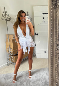White Crochet Ruffle Sarong (CLEARANCE)