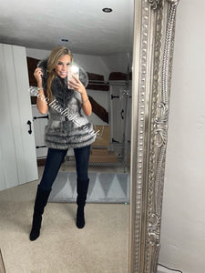 Slate Grey Romani Coat (Faux Fur)