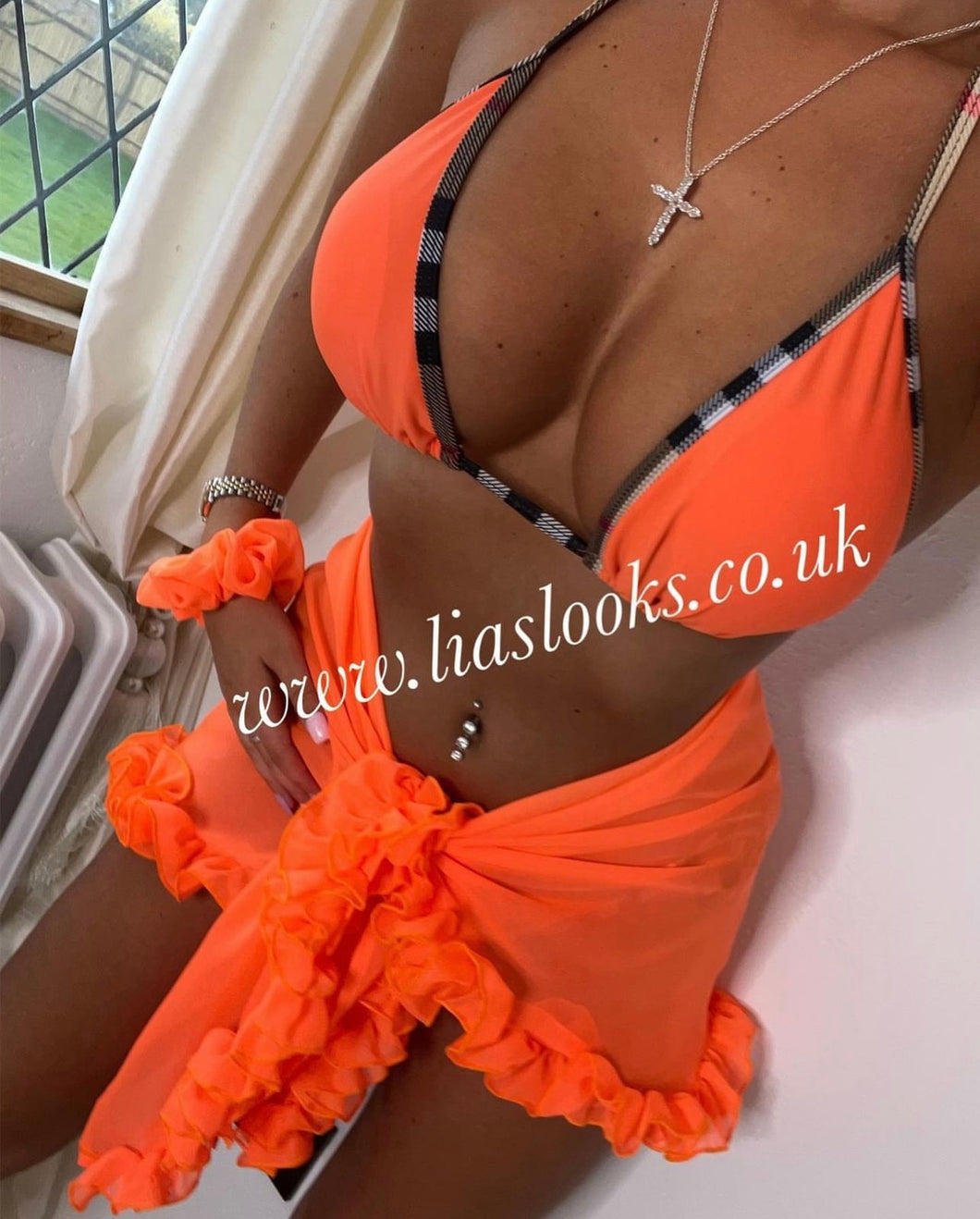 Orange Checkered Bikini