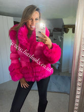 Load image into Gallery viewer, Hot Pink Romani Coat (Faux Fur)
