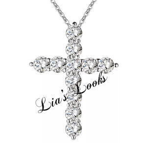 Bling Small Cross Necklace (Link Chain)