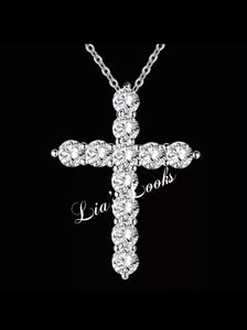 Bling Small Cross Necklace (Link Chain)