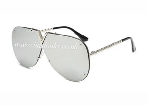 Silver Oversized Sunglasses