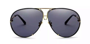 Black/Gold Oversized Porsha Sunglasses