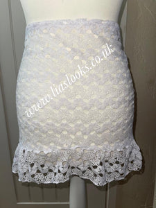 White Crochet Ruffle Sarong (CLEARANCE)