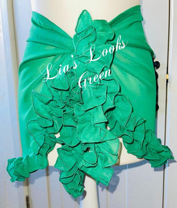Frilly Ruffle Emerald Green Sarong