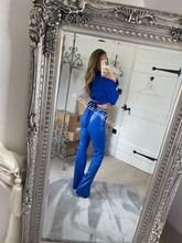 Load image into Gallery viewer, Royal Blue Faux Leather Trousers (CLEARANCE)
