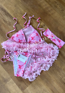 Pink Bikini/Headband Set (3 Piece)