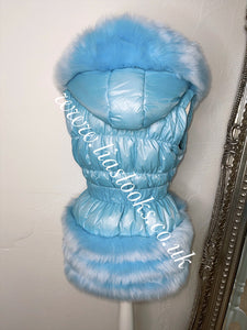Baby Blue Romani Coat (Faux Fur)