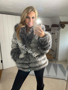 Slate Grey Romani Coat (Faux Fur)