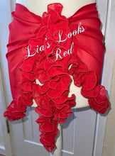 Load image into Gallery viewer, Frilly Ruffle Red Sarong

