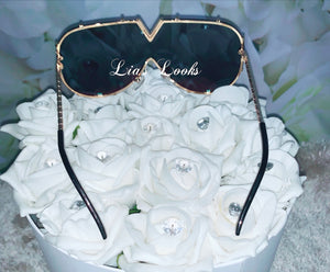 Blue Mirrored Oversized Sunglasses