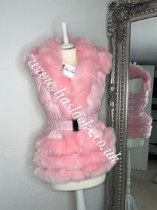 Candy Floss Pink Romani Coat (Faux Fur)