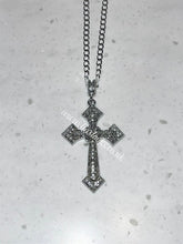 Load image into Gallery viewer, Large Bling Cross Necklace (Silver)
