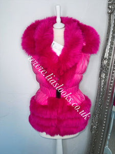 Hot Pink Romani Coat (Faux Fur)