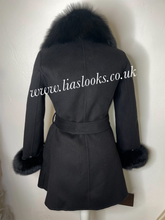 Load image into Gallery viewer, Jet Black Wool &amp; Cashmere Coat
