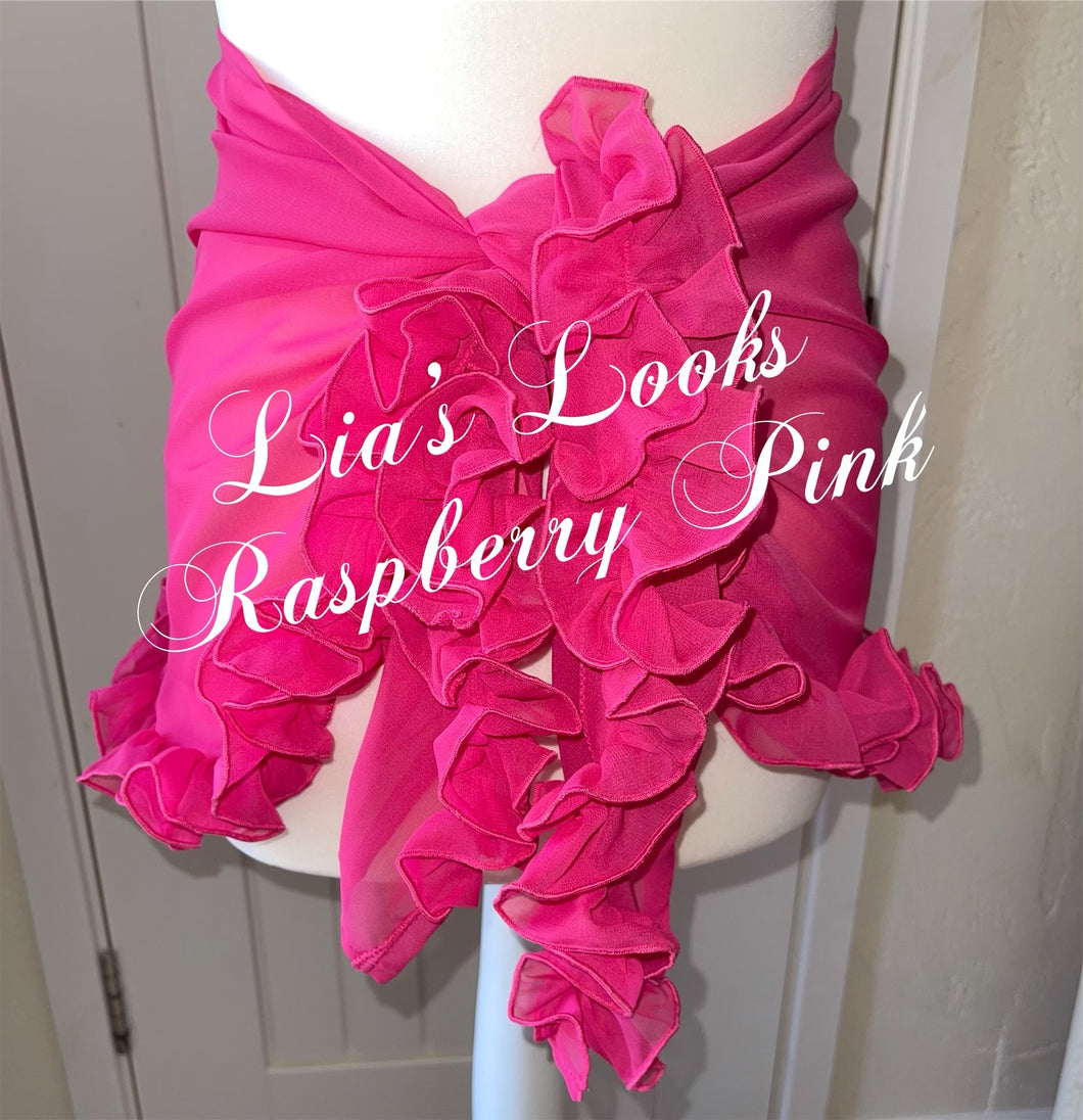 Frilly Ruffle Raspberry Pink Sarong