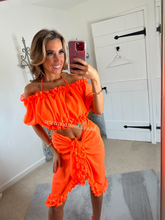 Load image into Gallery viewer, Frilly Ruffle Orange Two Piece Set
