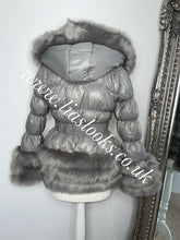 Load image into Gallery viewer, Silver Grey Romani Coat (Faux Fur)
