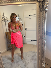Load image into Gallery viewer, Frilly Ruffle Neon Pink Sarong
