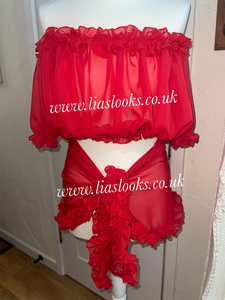 Frilly Ruffle Red Sarong