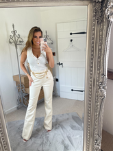 Load image into Gallery viewer, Cream Faux Leather Trousers (CLEARANCE)
