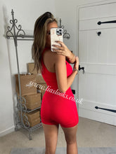 Load image into Gallery viewer, Bright Red Ribbed Short Set (PREMIUM COLLECTION)
