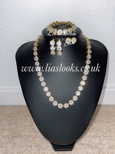 Bling Tennis Chain Necklace - Gold (+ Free Earrings)