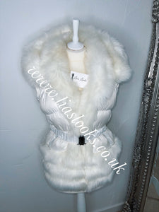 Ice White Romani Coat (Faux Fur)