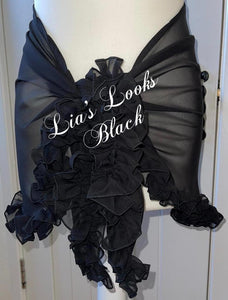 Frilly Ruffle Black Sarong