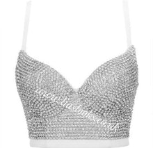 Load image into Gallery viewer, White Crystal Bralette Top (CLEARANCE)
