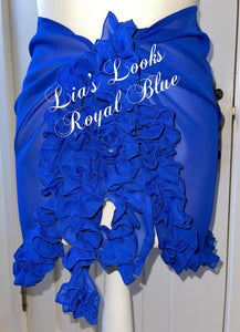 Frilly Ruffle Royal Blue Sarong