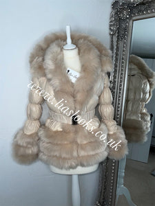 Sandy Beige Romani Coat (Faux Fur)