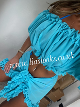 Load image into Gallery viewer, Aqua Blue Flower Bikini

