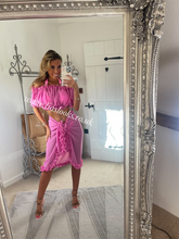 Load image into Gallery viewer, Frilly Ruffle Candy Pink Sarong
