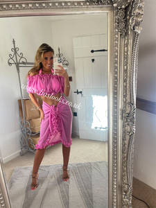 Frilly Ruffle Candy Pink Sarong